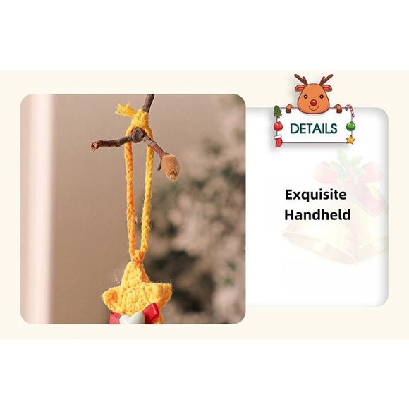 Hand-knitted Christmas Tree Hanging Ornaments With Metal Bells - Picture 8 of 11